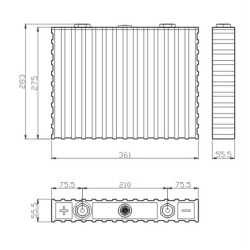 Winston Battery Cell 260Ah 3.3V LiFeYPO4 (TSWB-LYP260AHA)