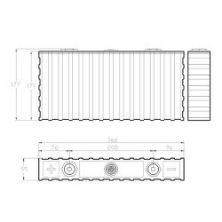 Winston Battery Cell 130Ah 3.3V LiFeYPO4 (TSWB-LYP130AHA)