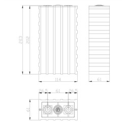 Winston Battery Cell 60Ah 3.3V LiFeYPO4 (TSWB-LYP60AHA)