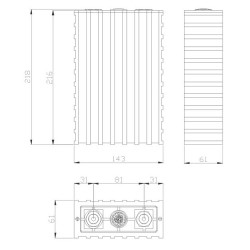 Winston Battery Cell 90Ah 3.3V LiFeYPO4 (TSWB-LYP90AHA)